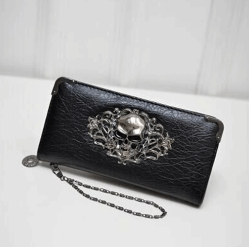 2021 Wallet Female Clutch Coin Purse Women PU Leather Wallet Long Zipper Closed Wallets Skull Flower Design Lady Purses