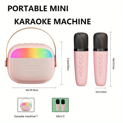 Kids Karaoke Machine, Portable Bluetooth Speaker with Wireless Microphone, Christmas Kids Toys Gifts for Girls 4, 5, 6, 7, 8, 9,