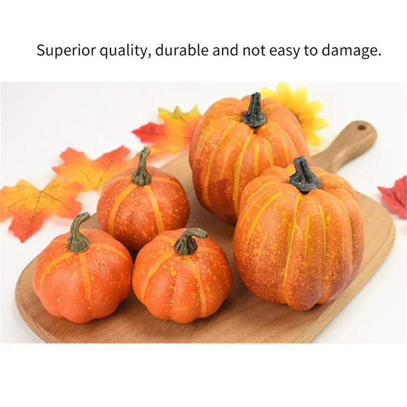 7PCS Simulation Pumpkin Model Artificial Pumpkin Decoration For Thanksgiving Halloween Foam Fake Pumpkins Vegetable Decor Craft