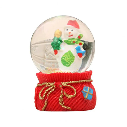 Glass Snow Globe Exquisite Glowing Crafts Christmas Tree Santa Claus Snowman Glass Ball 3D Cartoon Christmas Ornaments