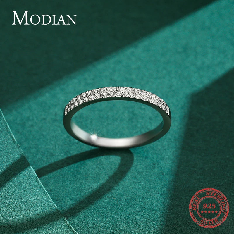 Modian Classic Design Jewelry  Sparkling Cubic Zirconia Ring with Real 925 Sterling Silver