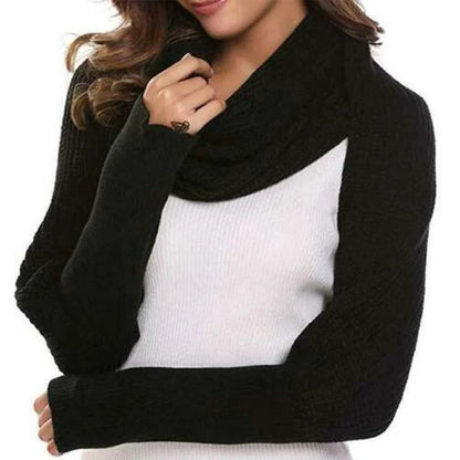 Unisex Fashion Knitted Scarf with Sleeves Long Wraps Shawls for Winter Autumn H9