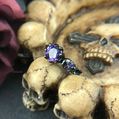 Punk Skull Retro Gothic Rings for Women Men Halloween Goth Witchcraft Accessories Black Color Rings Fashion Jewelry Gifts R623