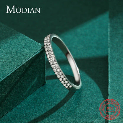 Modian Classic Design Jewelry  Sparkling Cubic Zirconia Ring with Real 925 Sterling Silver