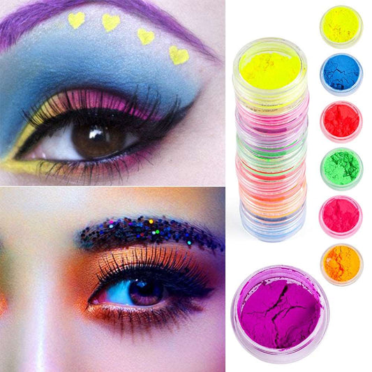 1PC NEON Eyeshadow Loose Powder Pigment Cosmetic Matte Mineral Spangle Nail Powder Shimmer Shining Eye Shadow Makeup Tool