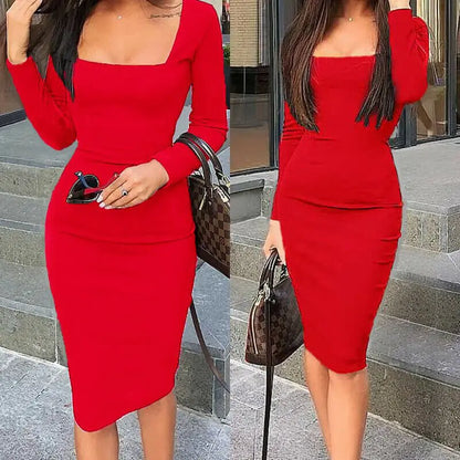 Elegant Office Lady Dress Women Bodycon Dress Sexy Slim Fit Xmas Halloween Christmas Party Dresses Sundress Sexy OL Clothes