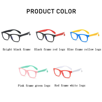 Zilead Kids Computer Glasses Blue Light Blocking Filter Gaming Goggles Silicone Frame Eyeglasses Child Anti-Blue Ray Eyewear