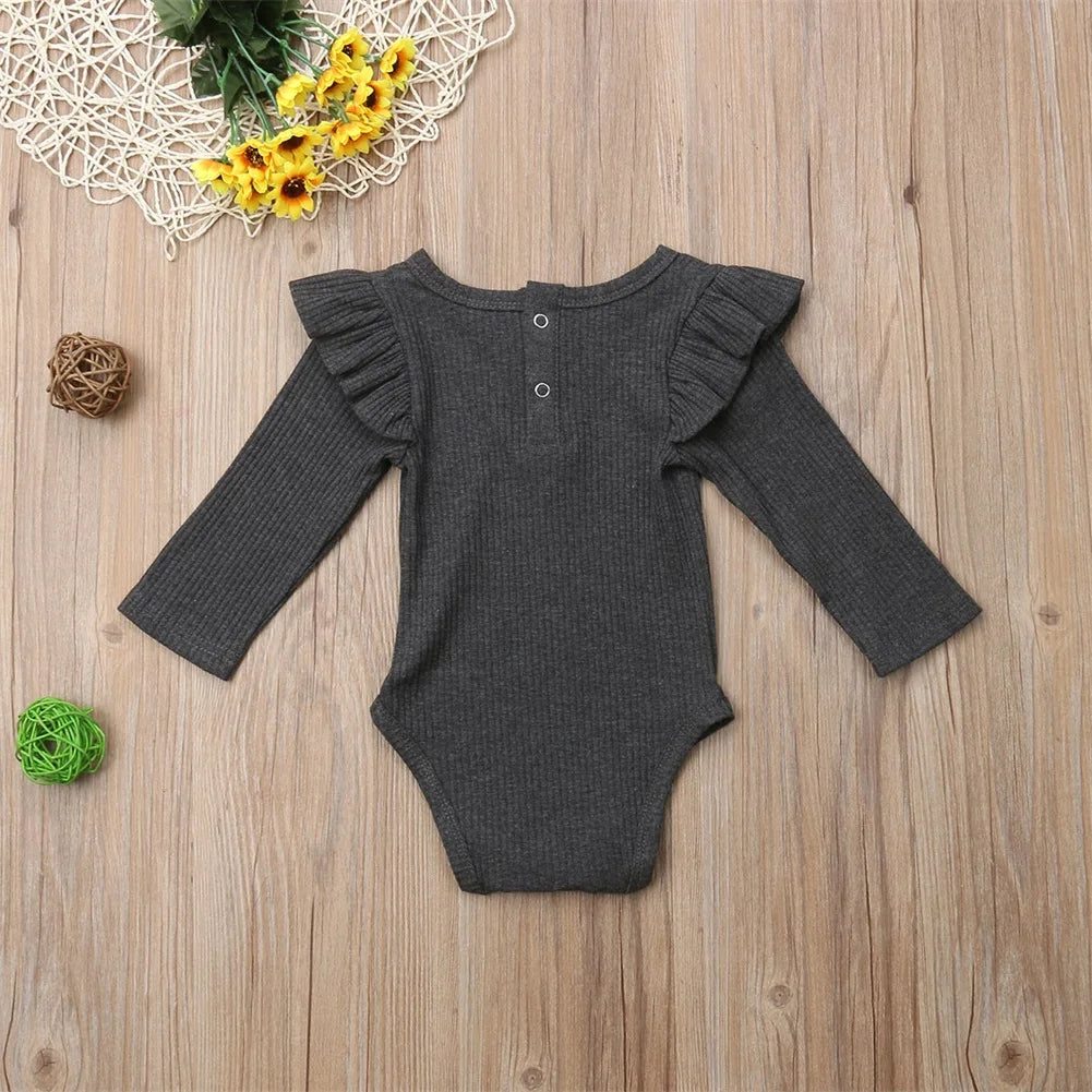 6 Colors Autumn Winter Knitting Rompers Baby Girl Clothes Newborn Baby Bodysuit Long Sleeve Jumpsuit Romper Outfits 0-2 Years