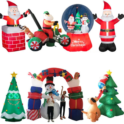 2023 LED Air Inflatable Santa Claus Snowman Elk Outdoor Garden Airblown New Year Christmas Decoration Gift For Kids Children Toy