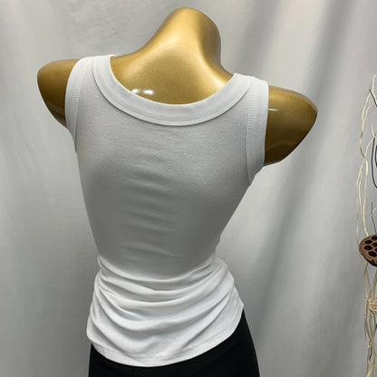 Sexy Slim Cotton White Tank Top O Neck Off Shouled Casual Sports Women's Tops Elastic Ribbed Summer Tank Tops Gray Black Purpl