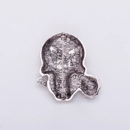 European and American punk style new Halloween series ghost head brooch skull head female brooch inlaid rhinoceros coat accessor