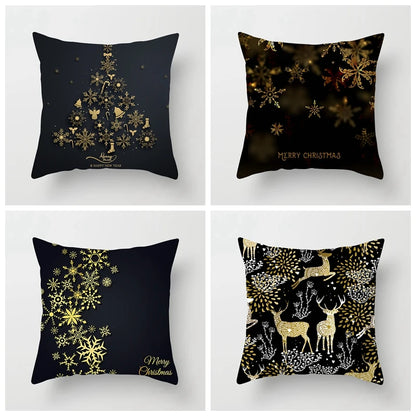 Taoup Gold Merry ChristmasTree Elk Garland Pillowcase Xmas Decor for Home Decor for Christmas Ornaments Xmas Noel New Year Gifts