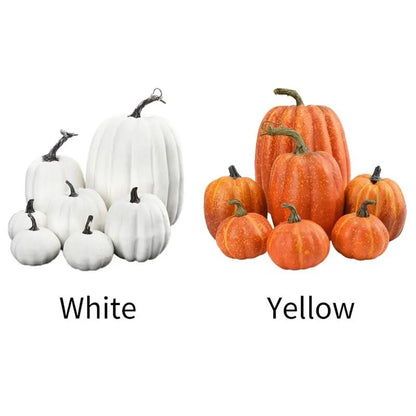 7PCS Simulation Pumpkin Model Artificial Pumpkin Decoration For Thanksgiving Halloween Foam Fake Pumpkins Vegetable Decor Craft