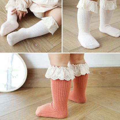 Baby Socks New Kids Toddlers Girls Knee High Long Soft Cotton Lace Baby Children Socks Baby Girl Socks 0 To 3 Years Fall Clothes