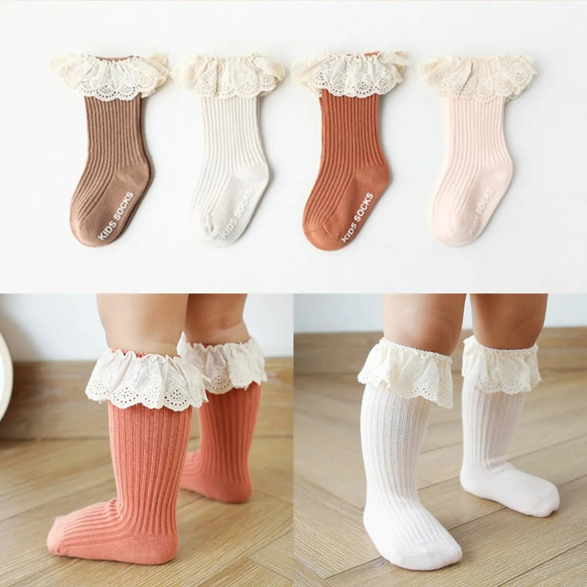 Baby Socks New Kids Toddlers Girls Knee High Long Soft Cotton Lace Baby Children Socks Baby Girl Socks 0 To 3 Years Fall Clothes