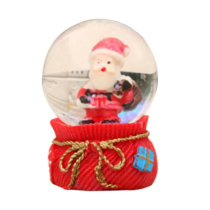 Glass Snow Globe Exquisite Glowing Crafts Christmas Tree Santa Claus Snowman Glass Ball 3D Cartoon Christmas Ornaments