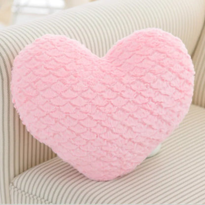 DUNXDECO Pillow Heart Shape Cushion Romantic Fresh Macaroon Umbrella Carved Stuffed Plush Fleece Doll Love Present Seat Cushion