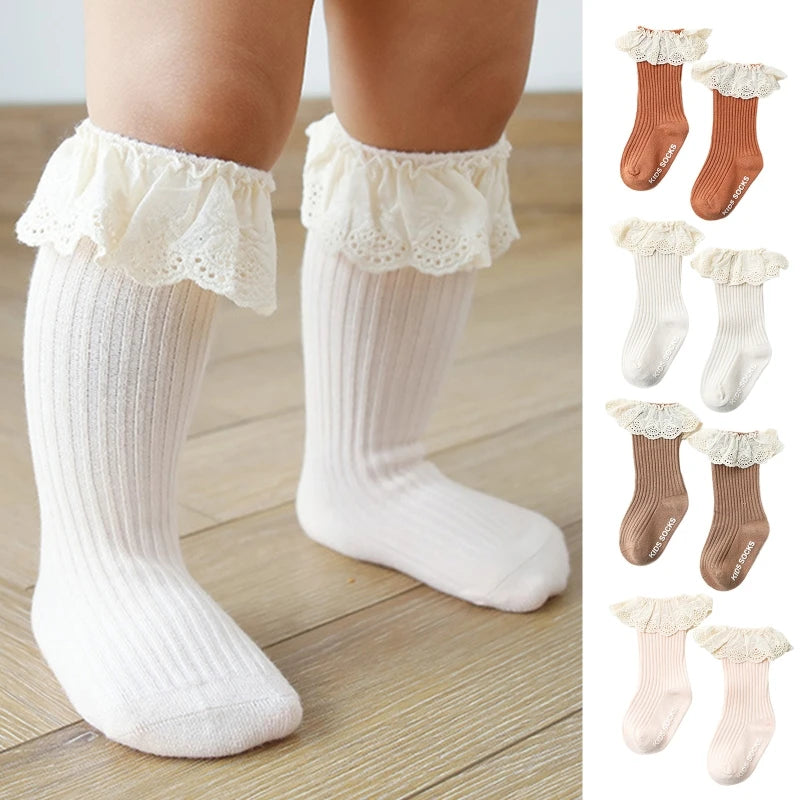 Baby Socks New Kids Toddlers Girls Knee High Long Soft Cotton Lace Baby Children Socks Baby Girl Socks 0 To 3 Years Fall Clothes