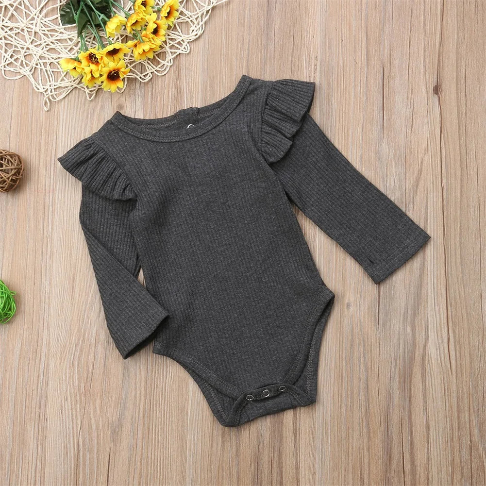 6 Colors Autumn Winter Knitting Rompers Baby Girl Clothes Newborn Baby Bodysuit Long Sleeve Jumpsuit Romper Outfits 0-2 Years