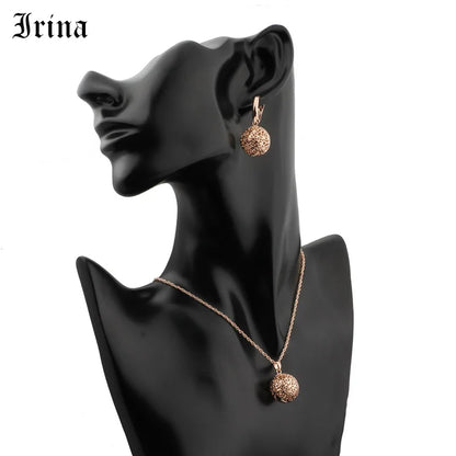 Irina Women's Jewelry Set Earrings and Necklace Set Jewelry Set Round Cutout Earrings Necklace Pendant Elegant earrings necklace