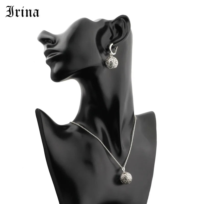 Irina Women's Jewelry Set Earrings and Necklace Set Jewelry Set Round Cutout Earrings Necklace Pendant Elegant earrings necklace