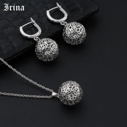 Irina Women's Jewelry Set Earrings and Necklace Set Jewelry Set Round Cutout Earrings Necklace Pendant Elegant earrings necklace