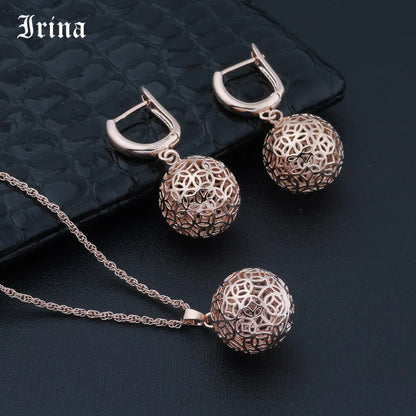 Irina Women's Jewelry Set Earrings and Necklace Set Jewelry Set Round Cutout Earrings Necklace Pendant Elegant earrings necklace