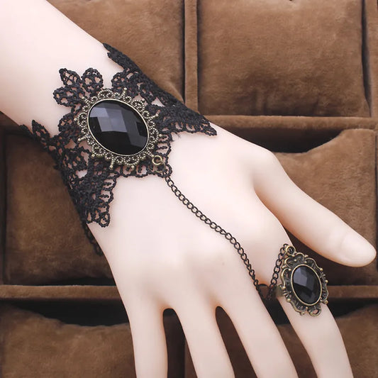 RscvonM  New Arrival Bracelet Fashion Gothic Style Black Lace Bracelets Retro Pulsera Jewelry for Women Drop shipping