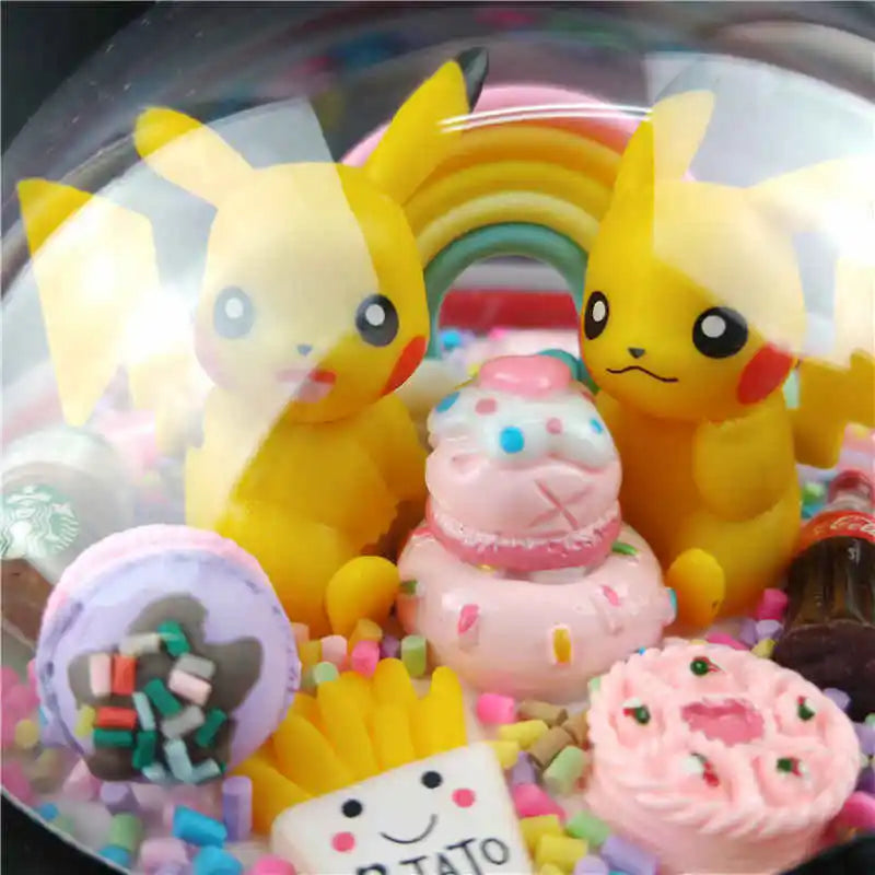 Anime Pokemon Ball Figures Pikachu Pokeball Bulbasaur Handcraft DIY Figures With LED Model Toys Brinquedos Christmas Model Toy