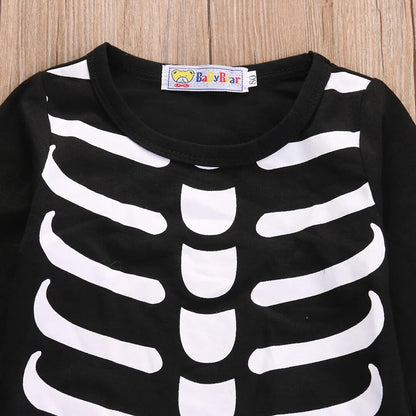 Citgeett Halloween Newborn Baby Boy Girl Skeleton Rompers Long Sleeve Jumpsuit Clothes Outfit Costume cosplay