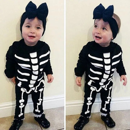 Citgeett Halloween Newborn Baby Boy Girl Skeleton Rompers Long Sleeve Jumpsuit Clothes Outfit Costume cosplay