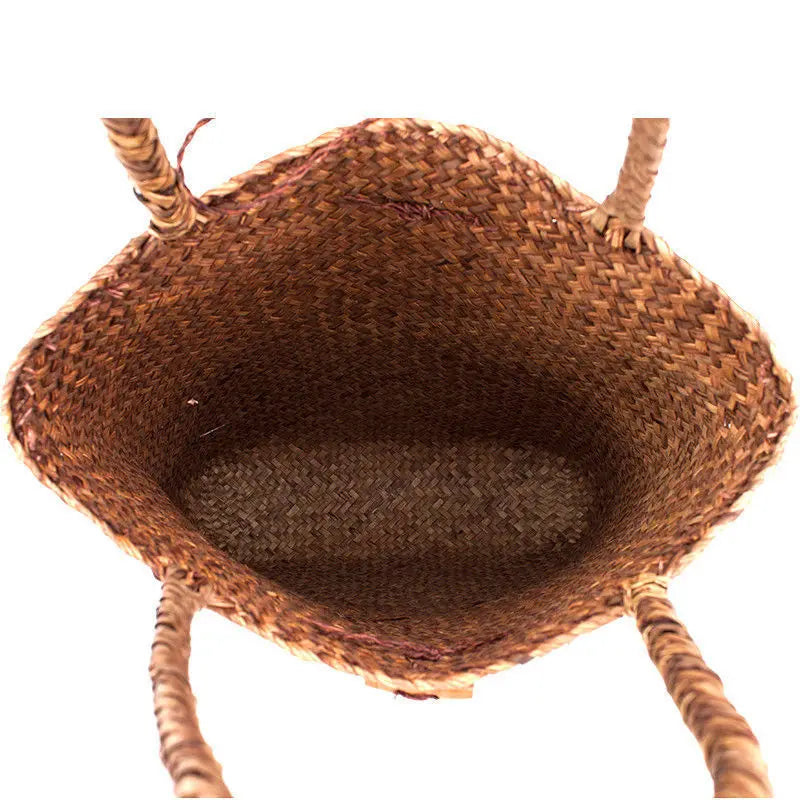 Knitted Straw Bag For Women Tote Summer Bohemia Women's Handbags Solid Shoulder Beach Bag Shopping