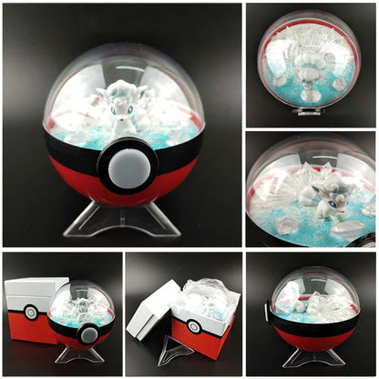 Anime Pokemon Ball Figures Pikachu Pokeball Bulbasaur Handcraft DIY Figures With LED Model Toys Brinquedos Christmas Model Toy