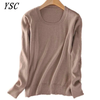 YSC Classic style Hot sales of Cashmere Sweater round collar Fashion on the solid color long sleeve knitted Pullover S-XXXL