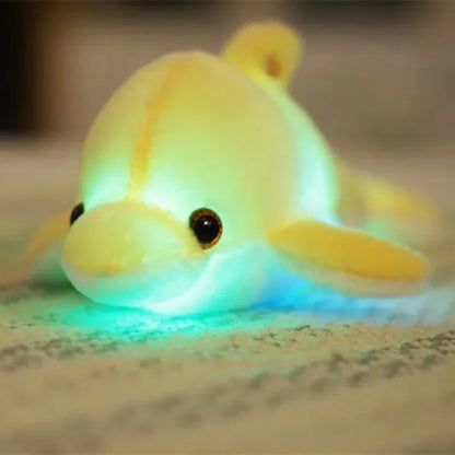 1pc 32cm Cute Creative Luminous Plush Toy Dolphin Doll Glowing LED Light Animal Toys Colorful Doll Pillow Children's Lovely Gift