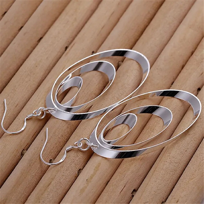 Cute Nice Fashion Charms Silver 925 Plated Earrings Women Lady Best Gift Christmas Gift Hot Selling Fashion Jewelry