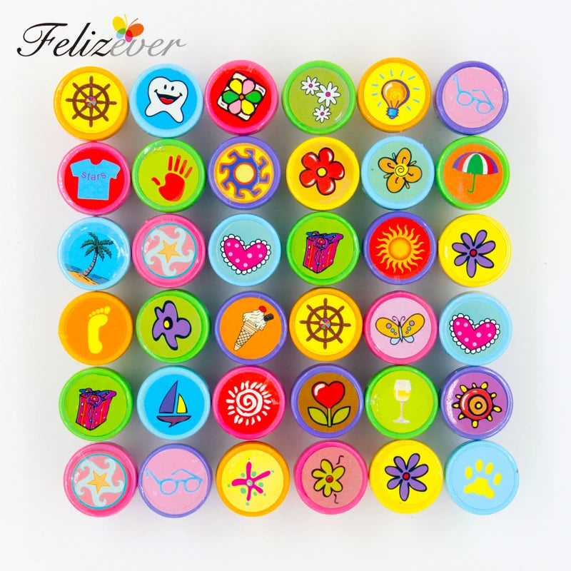 36PCS Self-ink Stamps Kids Birthday Party  Favors for Birthday Giveaways Gift Toys Boy Girl Christmas Pinata Fillers