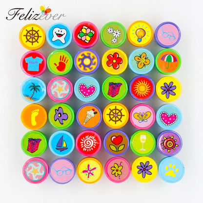 36PCS Self-ink Stamps Kids Birthday Party  Favors for Birthday Giveaways Gift Toys Boy Girl Christmas Pinata Fillers