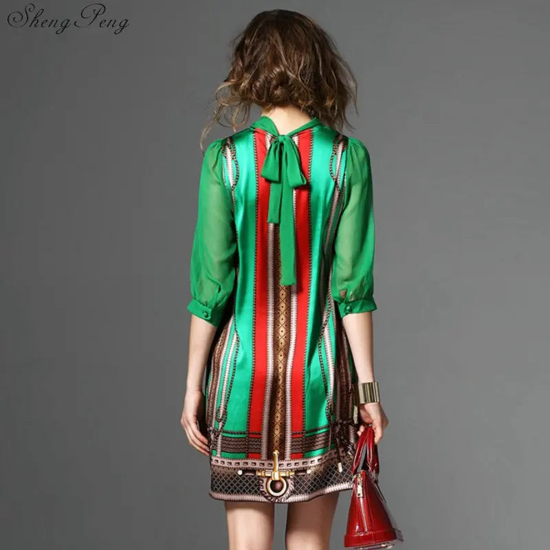 Hippie bohemian style boho hippie dress mexican embroidered dress boho chic dresses Q531