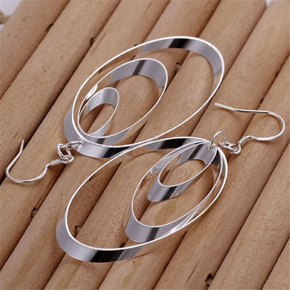 Cute Nice Fashion Charms Silver 925 Plated Earrings Women Lady Best Gift Christmas Gift Hot Selling Fashion Jewelry