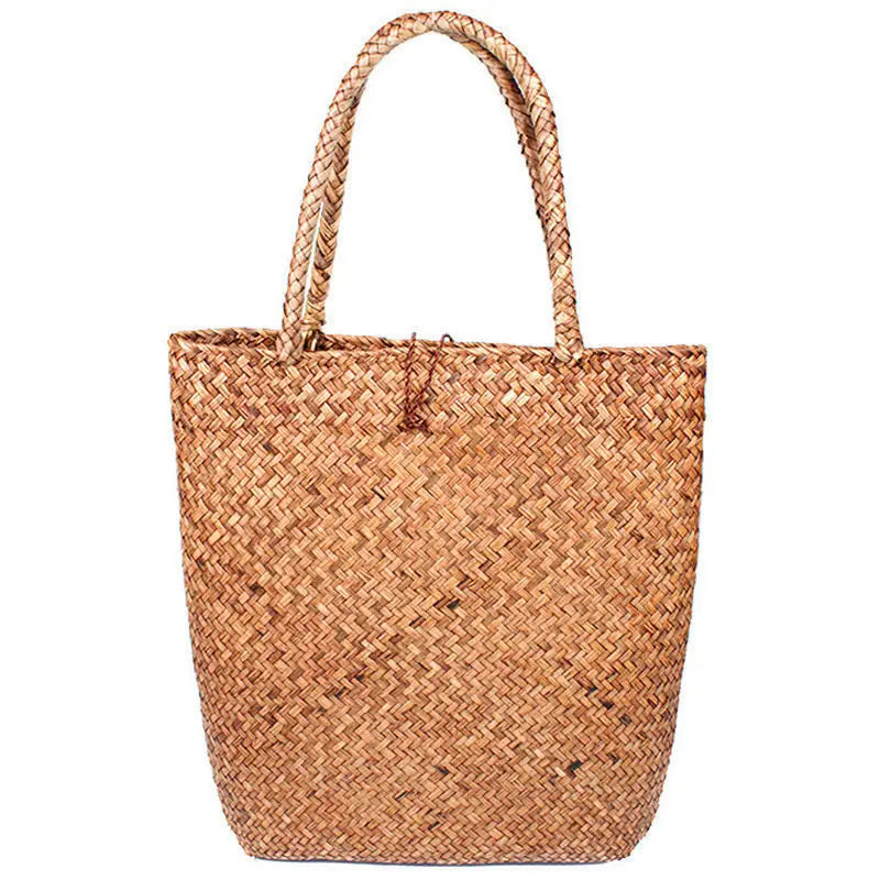 Knitted Straw Bag For Women Tote Summer Bohemia Women's Handbags Solid Shoulder Beach Bag Shopping