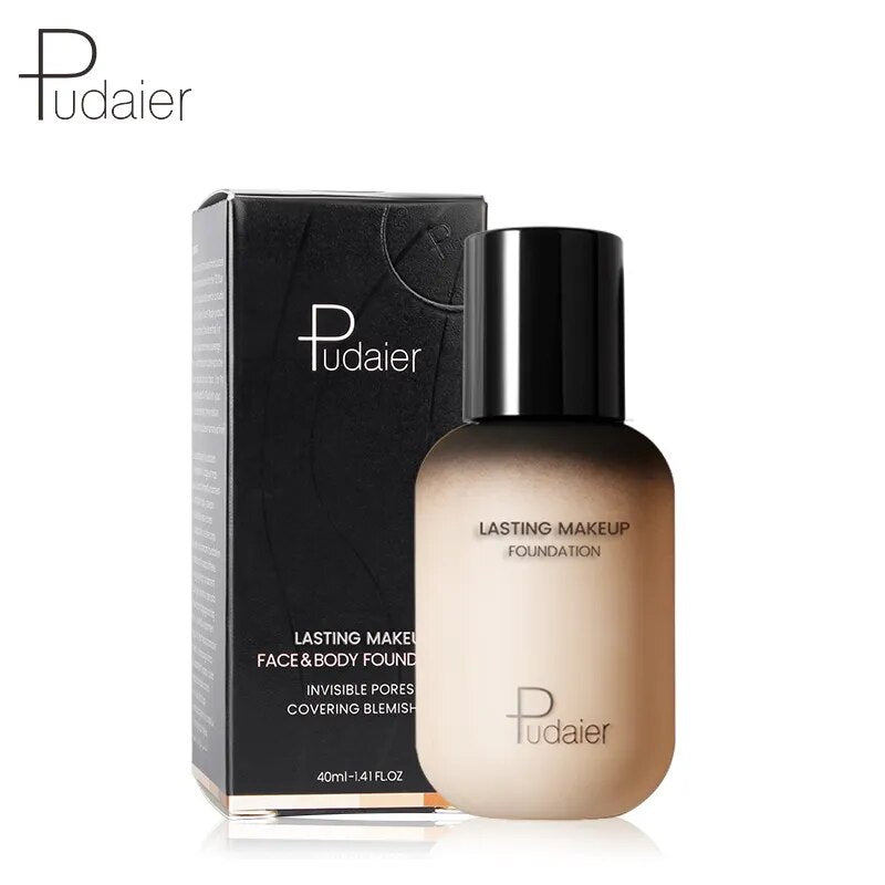 Pudaier 40ml Matte Makeup Foundation Cream For Face Professional Concealing Make Up Liquid Long-lasting Cosmetics