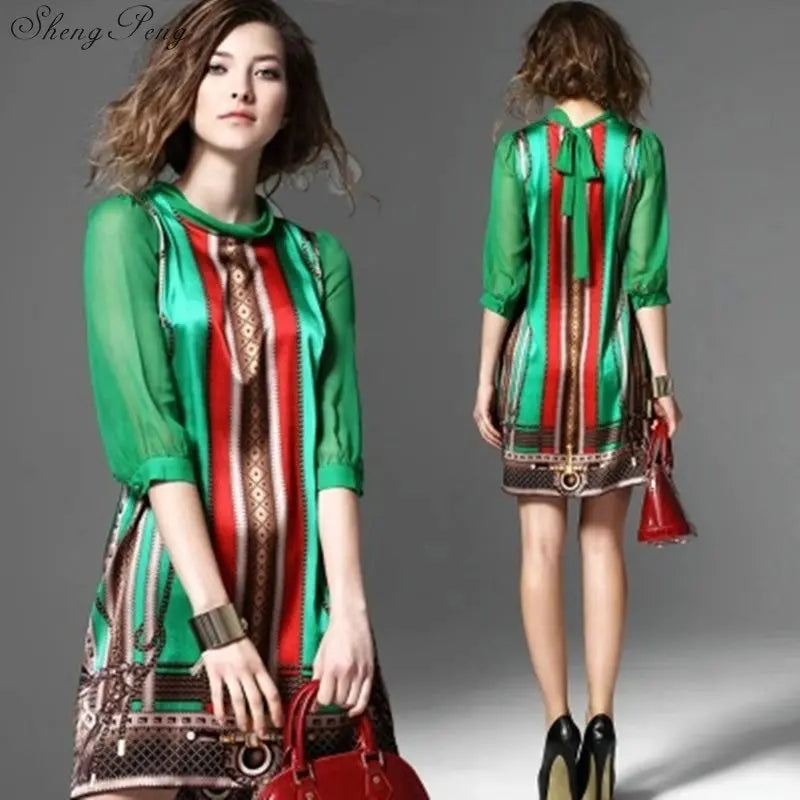 Hippie bohemian style boho hippie dress mexican embroidered dress boho chic dresses Q531