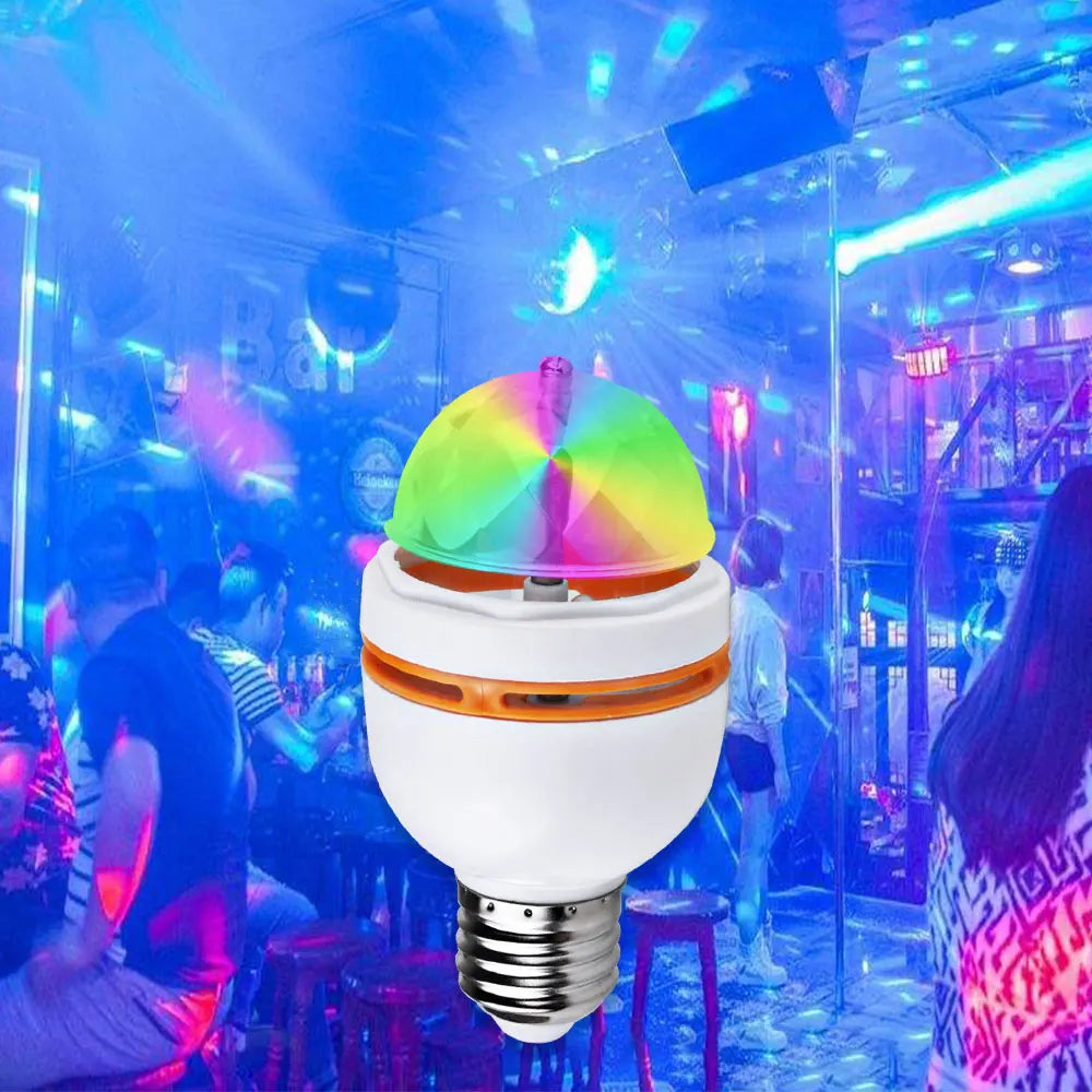 E27 3W Colorful Auto Rotating RGB LED Bulb Stage Light Party Lamp Disco for home decoration lighting lamps