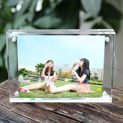 Christmas Gift 1 set Acrylic Clear Rectangle Magnet Photo Frame Sheet Europe Simple Fashion Picture Frame Plastic PMMA