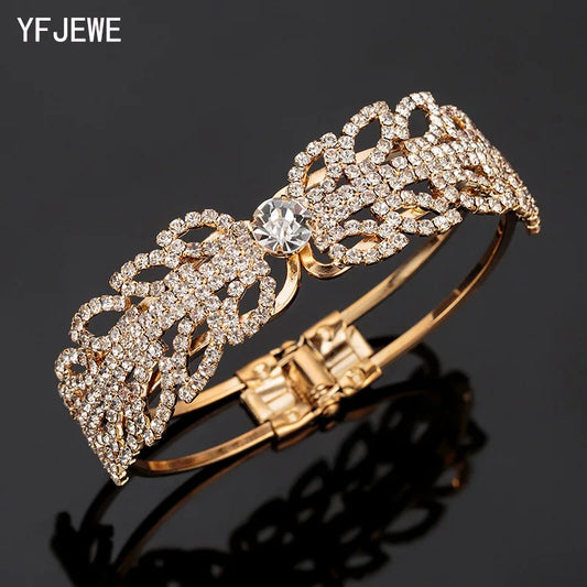 YFJEWE New Crystal Retro Texture Punk Bracelet Women's Jewelry Premium Bracelet Bride Love Jewelry Bracelet Wedding Gift B166