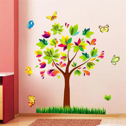 Tree Birds Vinyl Mural DIY Wall Sticker Home Decor Wall Decals For Kids Room Baby Nursery Room Decoration