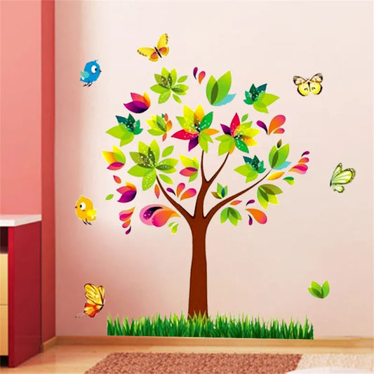 Tree Birds Vinyl Mural DIY Wall Sticker Home Decor Wall Decals For Kids Room Baby Nursery Room Decoration