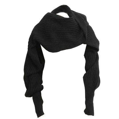 Unisex Fashion Knitted Scarf with Sleeves Long Wraps Shawls for Winter Autumn H9