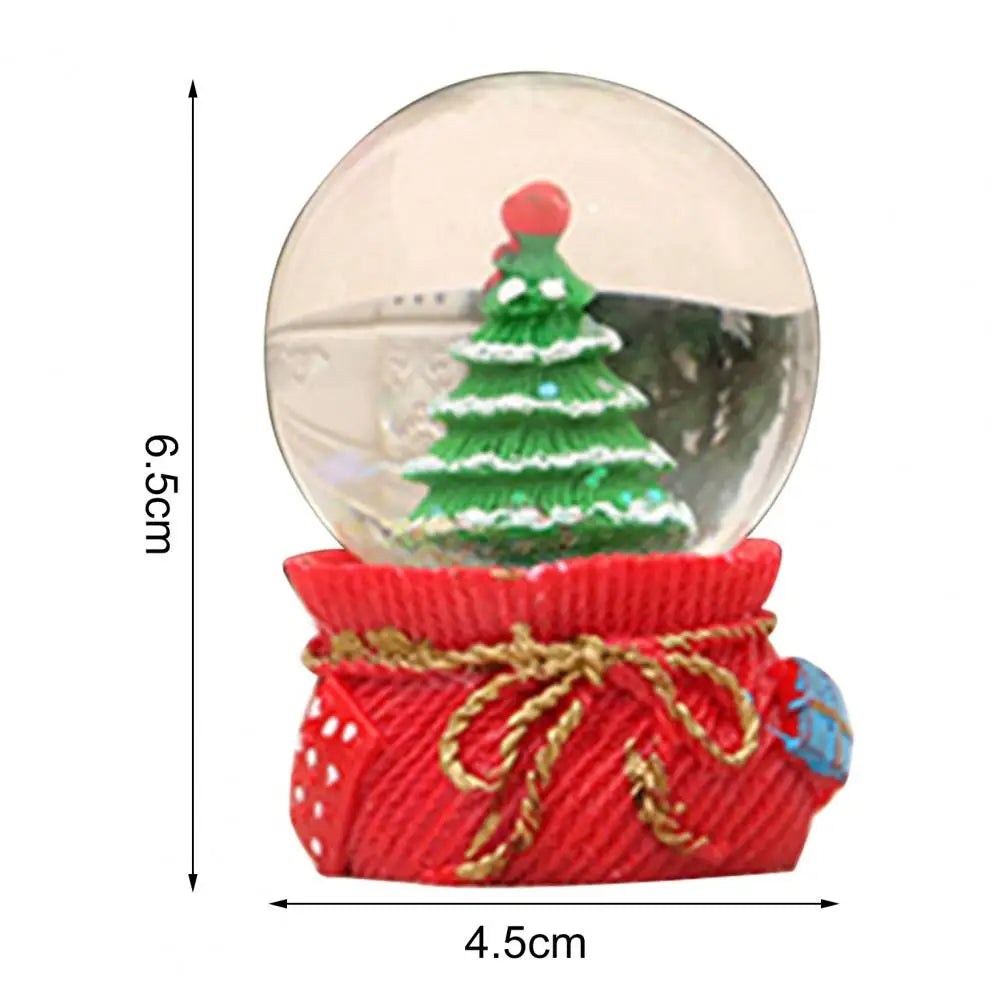 Glass Snow Globe Exquisite Glowing Crafts Christmas Tree Santa Claus Snowman Glass Ball 3D Cartoon Christmas Ornaments